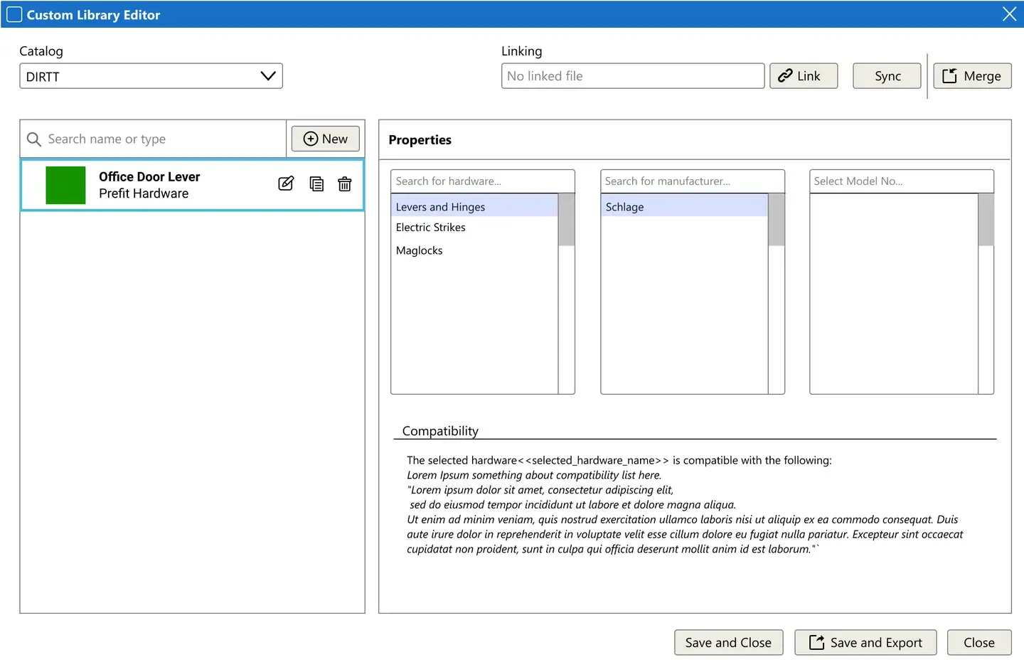 Selecting a hardware manufacturer in the ICE catalog.