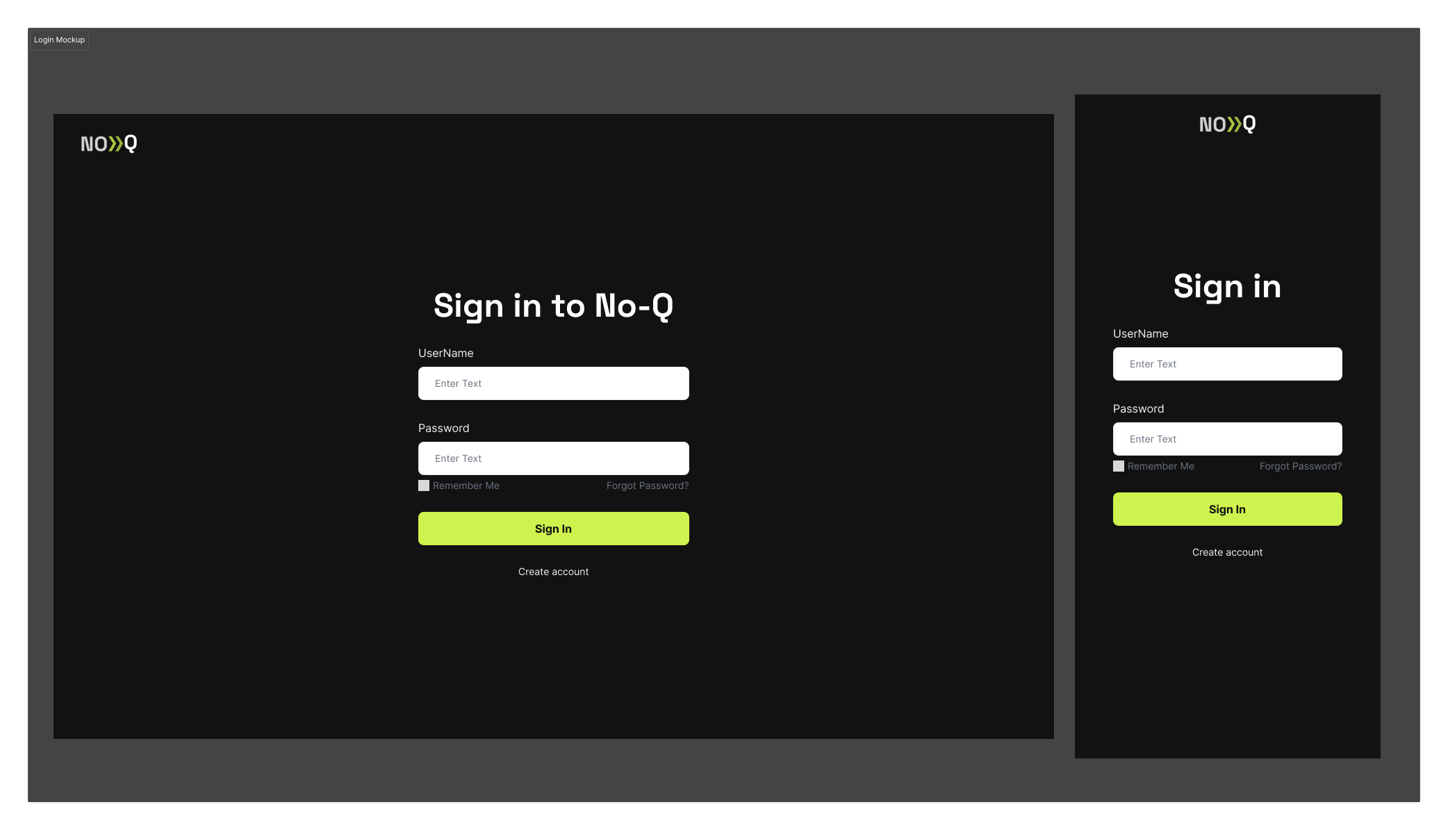 Login Page (Web and Mobile)