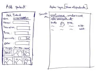 Initial sketch: discovering and browsing vendors.