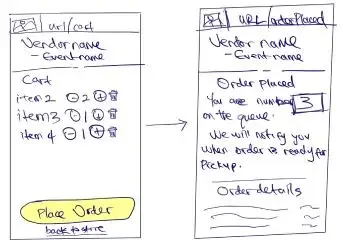 Initial sketch: tracking an order.