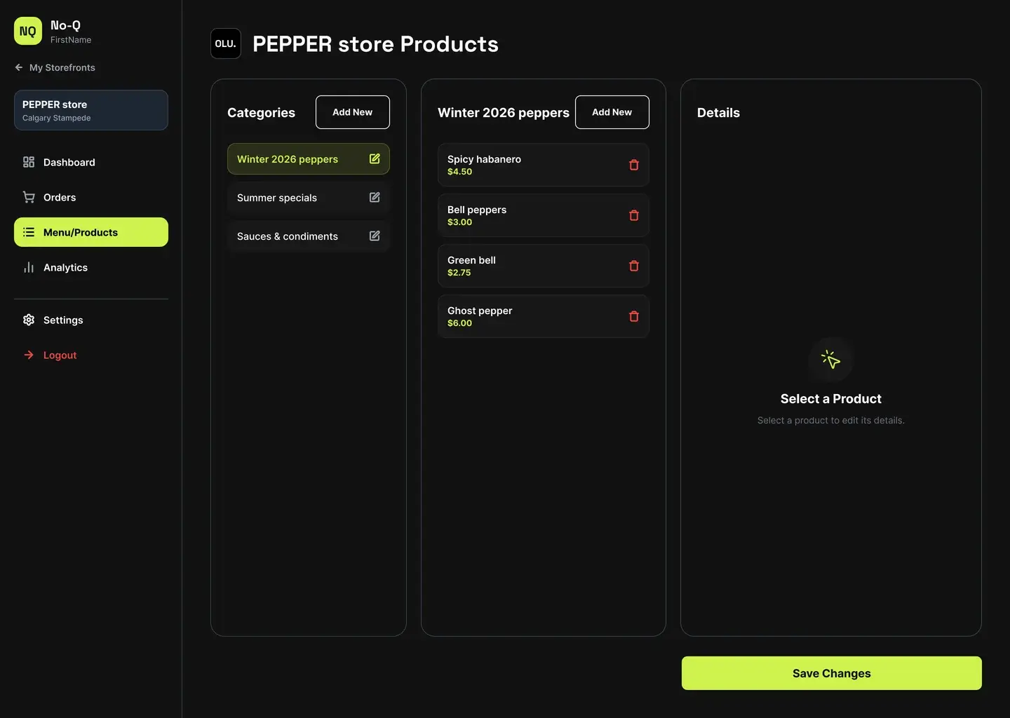 Vendor product catalogue management.
