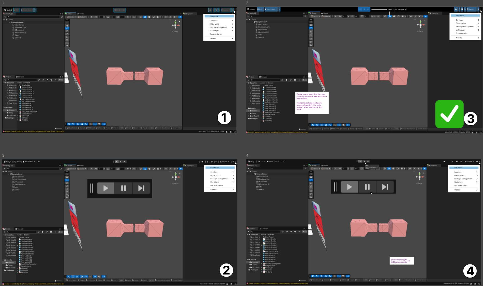 Unity Editor Main Toolbar Customisation API — image 1